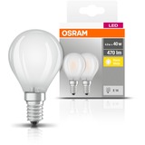 LEDVANCE OSRAM LED Base RETRO CLP 40 4W/827 E14 M2, LED-Lampe Doppelpack, ersetzt 40 Watt, matt
