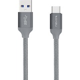Nevox Kabel USB-C > USB 3.0, Nylon grau, 2 Meter