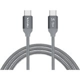 Nevox USB 2.0 Kabel, USB-C Stecker > USB-C Stecker grau, 0,5 Meter, PD, Laden mit bis zu 100 Watt