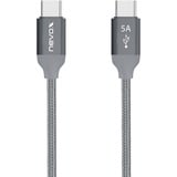 Nevox USB 2.0 Kabel, USB-C Stecker > USB-C Stecker grau, 1 Meter, PD, Laden mit bis zu 100 Watt