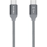 Nevox USB 2.0 Kabel, USB-C Stecker > USB-C Stecker grau, 2 Meter, PD, Laden mit bis zu 100 Watt