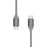 Nevox USB 2.0 Kabel, USB-C Stecker > USB-C Stecker grau, 2 Meter, PD, Laden mit bis zu 100 Watt