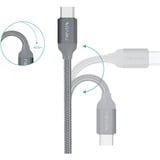 Nevox USB 3.2 Gen 1 Kabel, USB-A Stecker > USB-C Stecker grau, 2 Meter, gesleevt