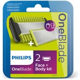 Philips OneBlade Face + Body Set QP620/50 2 Klingen + Hautschutzaufsatz & Kammaufsatz