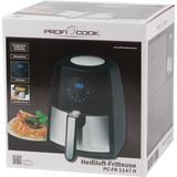 ProfiCook PC-FR 1147 H, Heißluftfritteuse schwarz/edelstahl