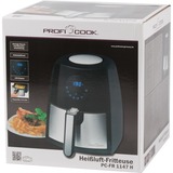 ProfiCook PC-FR 1147 H, Heißluftfritteuse schwarz/edelstahl