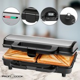 ProfiCook PC-ST 1092, Sandwichmaker edelstahl/schwarz