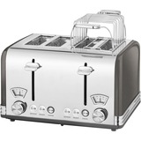 ProfiCook Toaster Vintage PC-TA 1194 anthrazit/chrom, 1.630 Watt, für 4 Scheiben Toast
