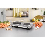 Rommelsbacher Doppelkochplatte ELTAC DK 29 edelstahl, 2.500 Watt, Kochflächen Ø 14,5cm / Ø 18cm