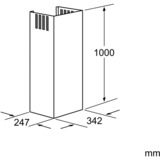 Siemens Kaminverlängerung LZ12265 silber, Teleskopverlängerung 1000 mm für Wandesse