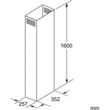 Siemens Kaminverlängerung LZ12385 edelstahl, 1600 mm