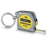 Stanley Bandmaß Powerlock, 1 Meter chrom/gelb, 6,35mm, mit Schlüsselanhänger