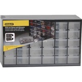 Stanley Kleinteilemagazin 1-93-980, Werkzeugbox schwarz/transparent, 30 Schubladen