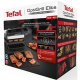 Tefal Optigrill Elite GC750D, Kontaktgrill silber/schwarz, 2.000 Watt
