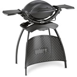 Weber Elektrogrill Q 1400, Dark Grey schwarz/grau, 2.200 Watt, mit Seitentischen