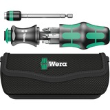 Wera Bit-Set Kraftform Kompakt 20 mit Tasche, Bit-Satz schwarz/grün, inkl. Steckgriff und Verlängerung, 1/4"