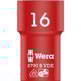 Wera VDE Zyklop-Steckschlüssel-Einsatz, 16mm, 3/8" rot/gelb, isoliert bis 1.000 Volt