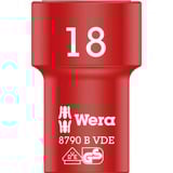 Wera VDE Zyklop-Steckschlüssel-Einsatz, 18mm, 3/8" rot/gelb, isoliert bis 1.000 Volt