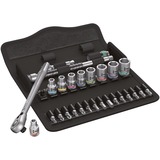 Wera Zyklop Metal-Knarrensatz 8100 SA 11, Zoll-Größen, Werkzeug-Set 28-teilig, mit Umschaltknarre, 1/4"