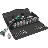 Wera Zyklop Speed-Knarrensatz 8100 SC 6, 28-teilig, Werkzeug-Set schwarz/grün, Speed-Knarre mit schwenkbarem Kopf, 1/2"