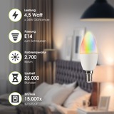 XLAYER Smart Echo E14 4,5 W 350lm, LED-Lampe mehrfarbig, kompatibel mit Alexa und Google Assistant