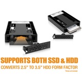 Icy Dock EZConvert Lite MB882SP-1S-3B DUAL, Einbaurahmen schwarz, Set aus 2x 2,5" zu 3,5" SATA/SAS SSD/HDD Konverter