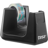 tesa Tischabroller Easy Cut Smart + 1 Rolle eco & clear schwarz, 10 Meter