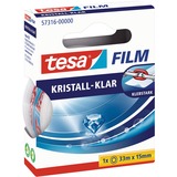 tesa kristall-klar, 1 Rolle, 15mm, Klebeband transparent, 33 Meter