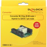 DeLOCK Konverter B+M ST>Hybrid 4x SATA, Adapter 