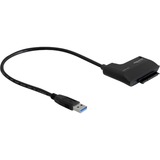 DeLOCK Konverter USB 3.0 > SATA-22-Pin , Adapter schwarz, 20cm, mit externem Netzteil