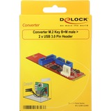 DeLOCK M.2 Key B+M Stecker > 2 x USB 3.0 Pfostenstecker, Konverter 