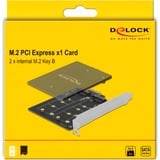 DeLOCK PCI Express x1 Karte zu 2 x intern M.2 Key B, Adapter 