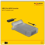 DeLOCK USB 3.2 Gen 1 Konverter, USB-A Stecker > SATA 22 Pin Stecker schwarz, 45cm, mit 3,5" Schutzhülle
