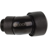 Alphacool Eiszapfen 16mm HardTube Anschraubtülle 45° drehbar, Verbindung schwarz, G1/4 für Acryl-Messingrohre - Deep Black