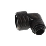 Alphacool Eiszapfen 16mm HardTube Anschraubtülle 90° drehbar, Verbindung schwarz, G1/4 für Acryl-Messingrohre - Deep Black