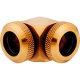 Corsair XF Hardline 90° 12mm OD Fitting Twin Pack, Verbindung gold, kompatibel mit 12 mm OD-Hardline Tubing