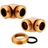 Corsair XF Hardline 90° 12mm OD Fitting Twin Pack, Verbindung gold, kompatibel mit 12 mm OD-Hardline Tubing