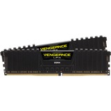 Corsair DIMM 16 GB DDR4-3200 Kit, Arbeitsspeicher schwarz, CMK16GX4M2B3200C16, Vengeance LPX, XMP