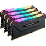 Corsair DIMM 32 GB DDR4-3200 (4x 8 GB) Quad-Kit, Arbeitsspeicher schwarz, CMW32GX4M4C3200C16, Vengeance RGB PRO, INTEL XMP