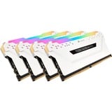 Corsair DIMM 32 GB DDR4-3600 (4x 8 GB) Quad-Kit, Arbeitsspeicher weiß, CMW32GX4M4C3600C18W, Vengeance RGB PRO, INTEL XMP