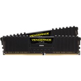 Corsair DIMM 8 GB DDR4-2400 (2x 4 GB) Dual-Kit, Arbeitsspeicher schwarz, CMK8GX4M2A2400C14, Vengeance LPX, INTEL XMP