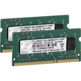 G.Skill SO-DIMM 4 GB DDR3-1600 Kit, Arbeitsspeicher F3-12800CL9D-4GBSQ, SQ, Lite Retail