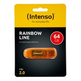 Intenso Rainbow Line 64 GB, USB-Stick orange, USB 2.0