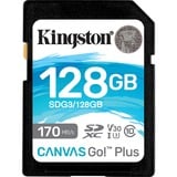 Kingston Canvas Go! Plus 128 GB SDXC, Speicherkarte schwarz, UHS-I U3, Class 10, V30