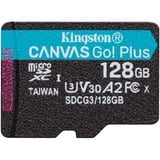 Kingston Canvas Go! Plus 128 GB microSDXC, Speicherkarte schwarz, UHS-I U3, Class 10, V30, A2
