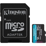 Kingston Canvas Go! Plus 64 GB microSDXC, Speicherkarte schwarz, UHS-I U3, Class 10, V30, A2