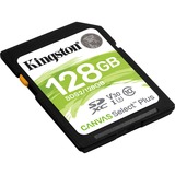 Kingston Canvas Select Plus 128 GB SDXC, Speicherkarte schwarz, UHS-I U3, Class 10, V30