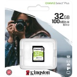 Kingston Canvas Select Plus 32 GB SDHC, Speicherkarte schwarz, UHS-I U1, Class 10, V10