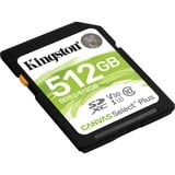 Kingston Canvas Select Plus 512 GB SDXC, Speicherkarte schwarz, UHS-I U3, Class 10, V30