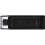 Kingston DataTraveler 70 64 GB, USB-Stick schwarz, USB-C 3.2 (5 Gbit/s)